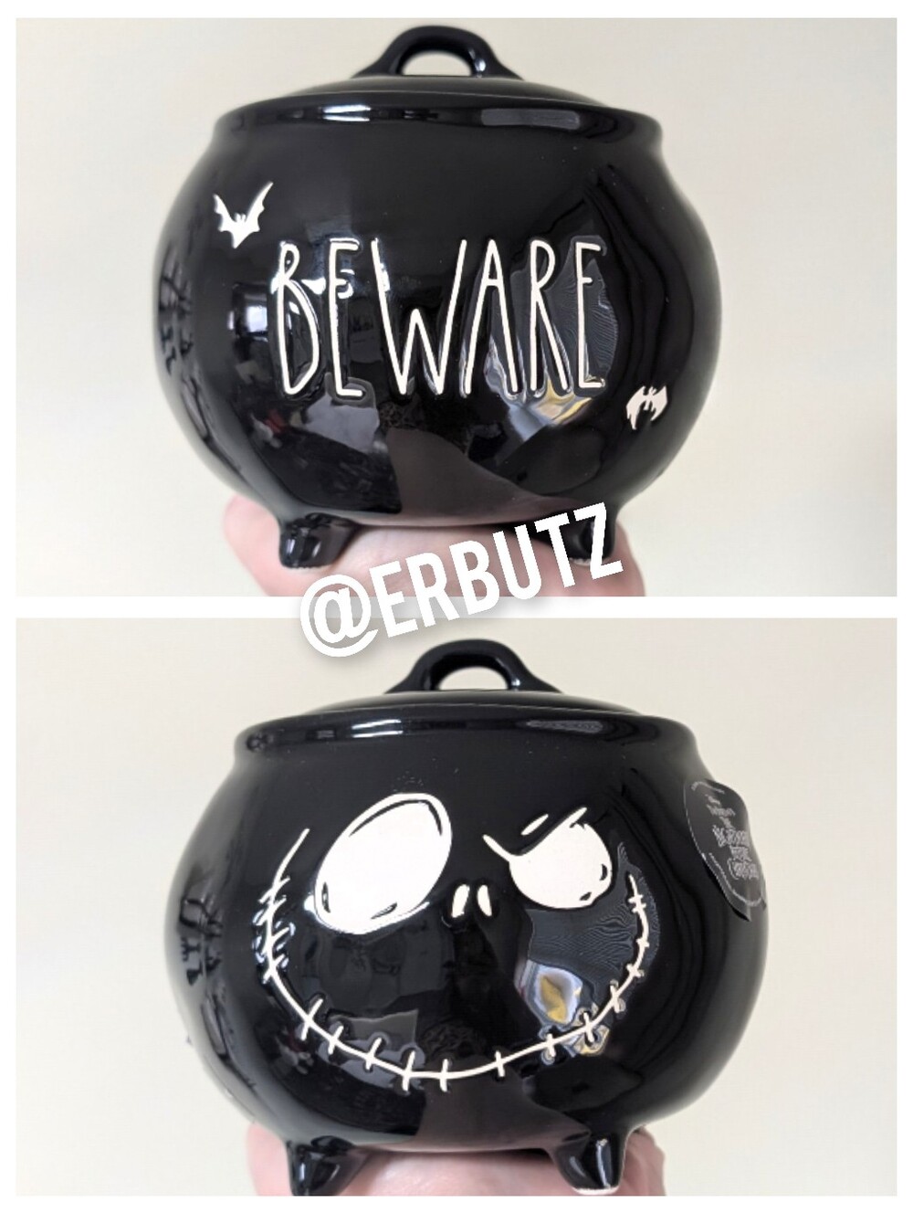 Rae Dunn x Disney Tim Burton's Nightmare Before Christmas BEWARE Jack Canister🦇